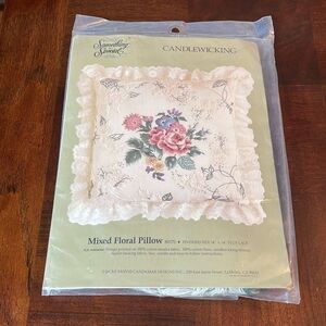 Candlewicking Kit Mixed Floral Pillow craft